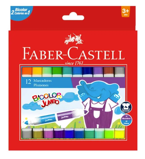 PLUMON FABER CASTELL JUMBO X 12 DOBLE PUNTA