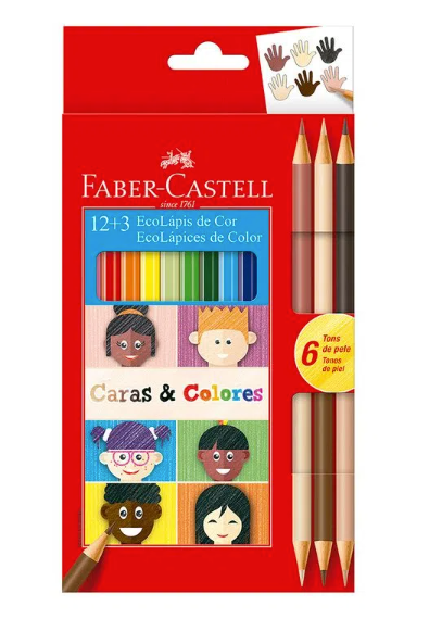 COLOR FABER CASTELL CARA Y COLORES X 12 + 3