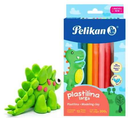 PLASTILINA PELIKAN LARGA X 12