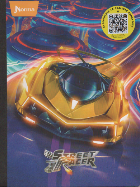 Cuaderno cosido cuadriculado niño x 50 hojas Street racer