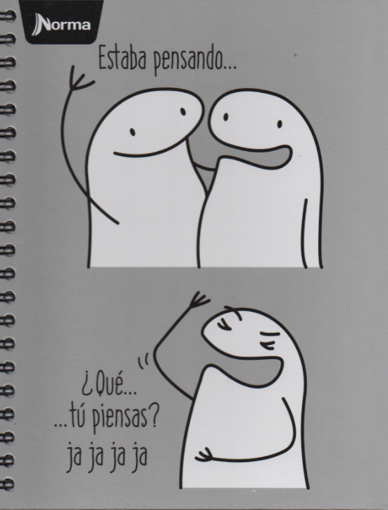 Cuaderno argollado grande 105 masculino cuadriculado pasta dura Meme Estaba pensando.... ¿Qué ... tu piensas? ja ja ja