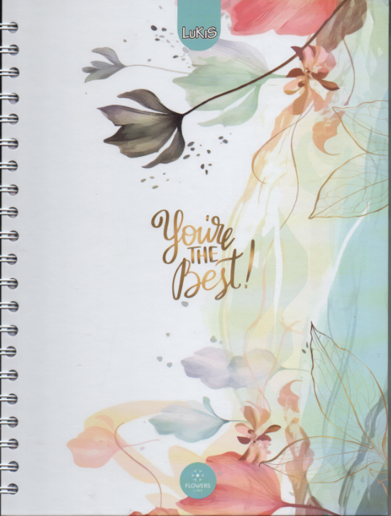 Cuaderno argollado grande 105 femenino cuadriculado pasta dura You`re the best
