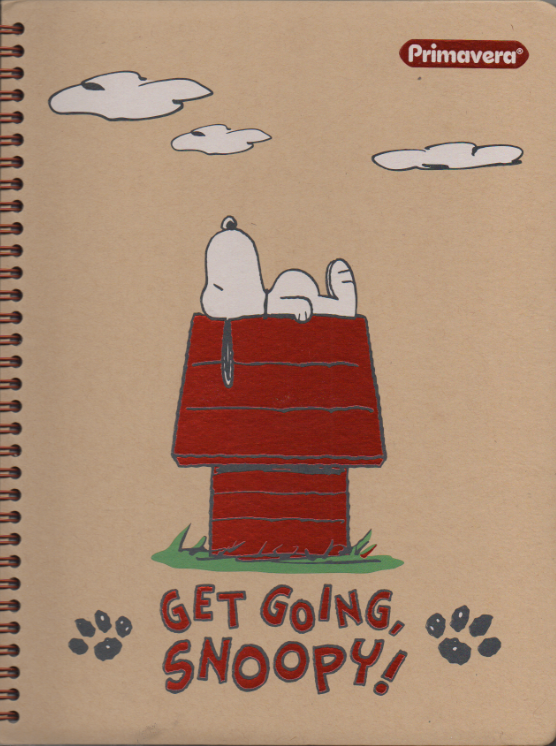 Cuaderno argollado grande 105 femenino cuadriculado pasta dura Get going snoopy!!