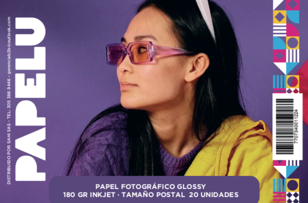 Papel fotográfico glossy 180 gr inkjet POSTAL x 20 unidades