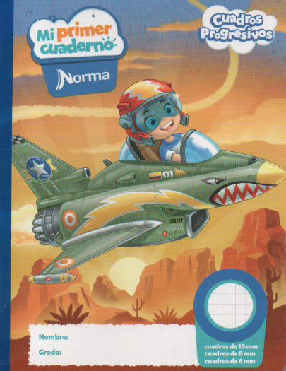 Cuaderno niño cuadritos tipo Progresivo Aviador