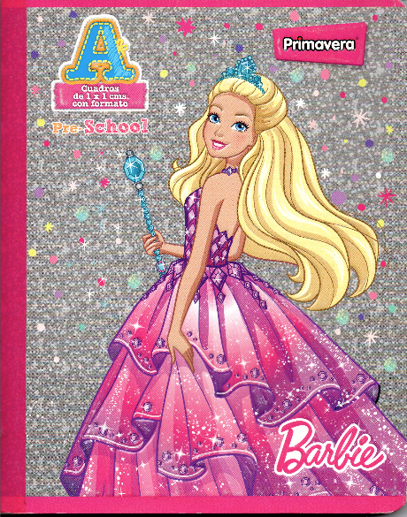 Cuaderno niña cuadritos tipo A 100 hojas BARBIE