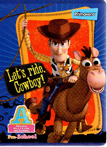 Cuaderno niño cuadritos tipo A 100 hojas LETS RIDE COWBOY