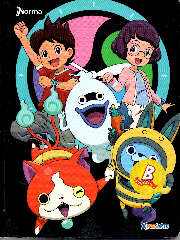 Cuaderno niño cuadritos tipo B 100 hojas YO KAI WATCH FANTASMA