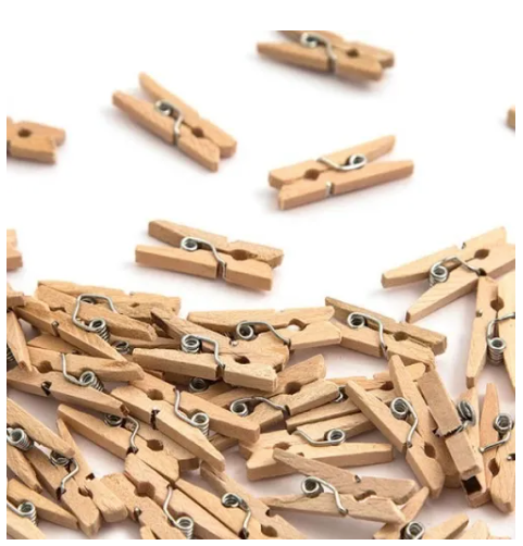 Paquete ganchos de madera de 2,5 cm x 20 unidades