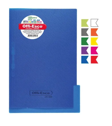 Carpeta plastica tamaño oficio con gancho legajador
