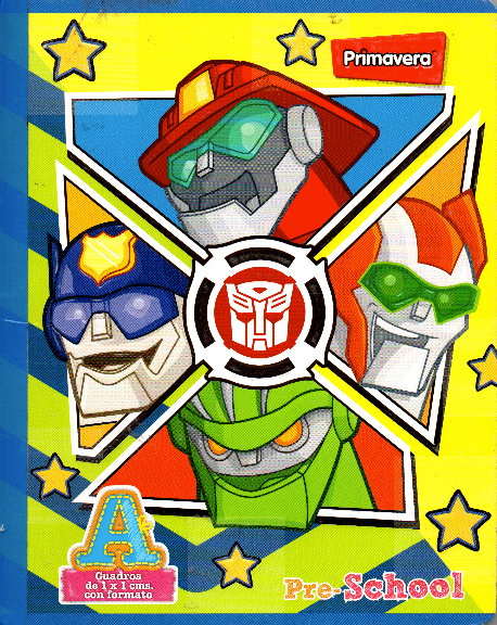 Cuaderno niño cuadritos tipo A 100 hojas TRANSFORMERS