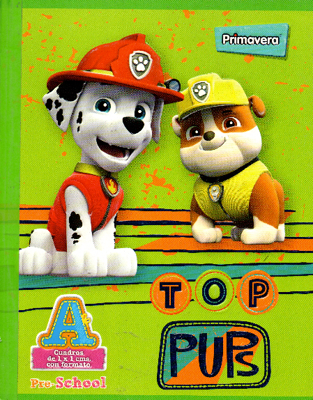 Cuaderno niño cuadritos tipo A 100 hojas TOP PUPS