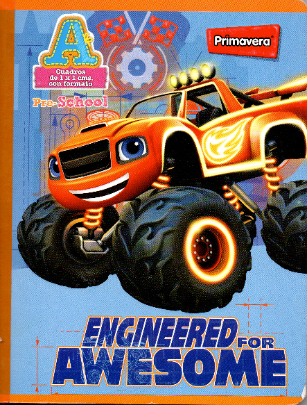 Cuaderno niño cuadritos tipo A 100 hojas ENGGINERED FOR AWESOME