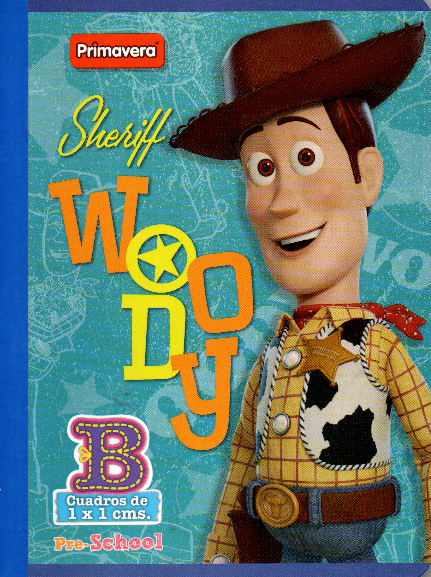 Cuaderno niño cuadritos tipo B 100 hojas SHERIFF WOODY