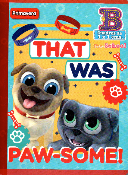 Cuaderno niño cuadritos tipo B 100 hojas THAT WAS PAW SOME