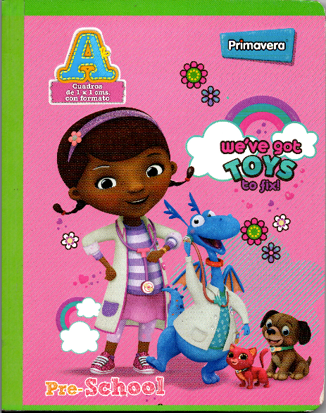 Cuaderno niña cuadritos tipo A 100 hojas Doctora Juguetes