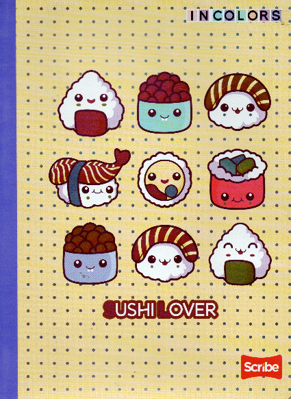 Cuaderno niña cuadriculados 50 hojas SUSHI