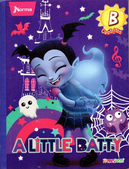 Cuaderno niña cuadritos tipo b 100 hojas VAMPIRINA FANTASMA