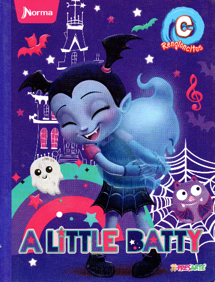 Cuaderno niña rengloncitos tipo C 100 hojas VAMPIRINA