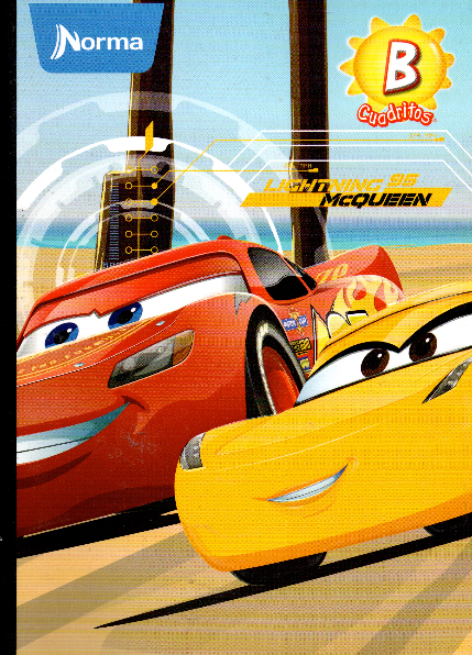 Cuaderno niño cuadritos tipo B 100 hojas CARS