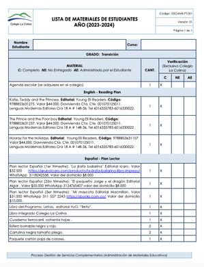 Paquetes transicion Colina 2023