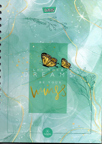 Cuaderno argollado grande 105 femenino cuadriculado pasta dura Let you dreams be your wings