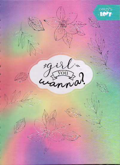 Cuaderno argollado grande 105 femenino cuadriculado pasta dura Girl you wanna