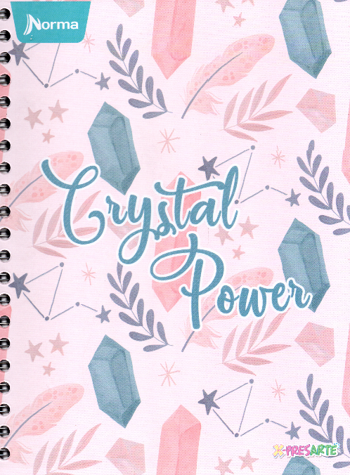 Cuaderno argollado grande 105 femenino cuadriculado pasta dura Cristal power