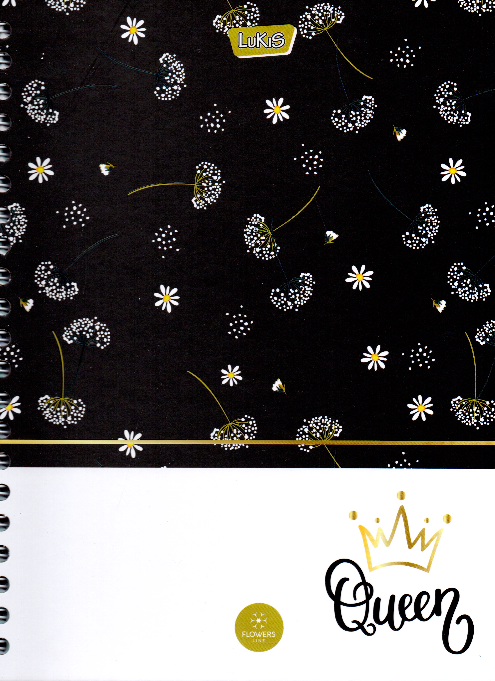 Cuaderno argollado grande 105 femenino cuadriculado pasta dura Queen