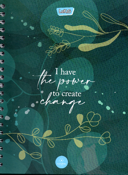 Cuaderno argollado grande 105 femenino cuadriculado pasta dura I have the power to create change