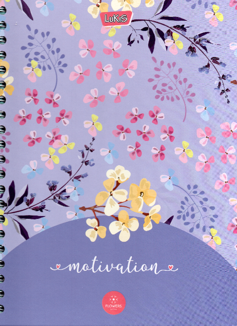 Cuaderno argollado grande 105 femenino cuadriculado pasta dura Motivation
