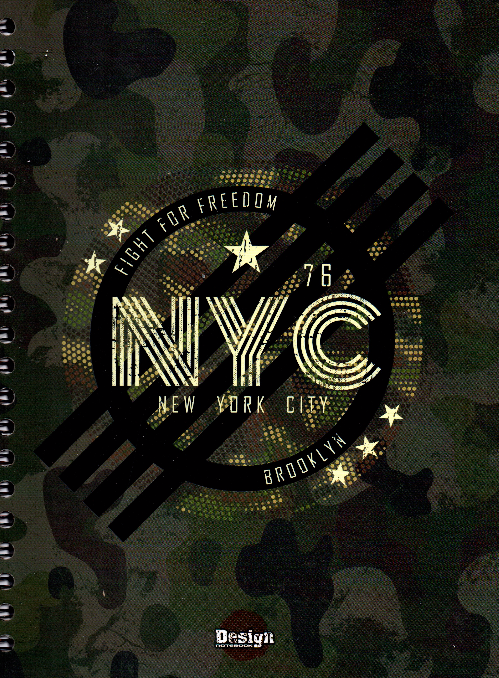 Cuaderno argollado grande 105 masculino cuadriculado pasta dura NYC