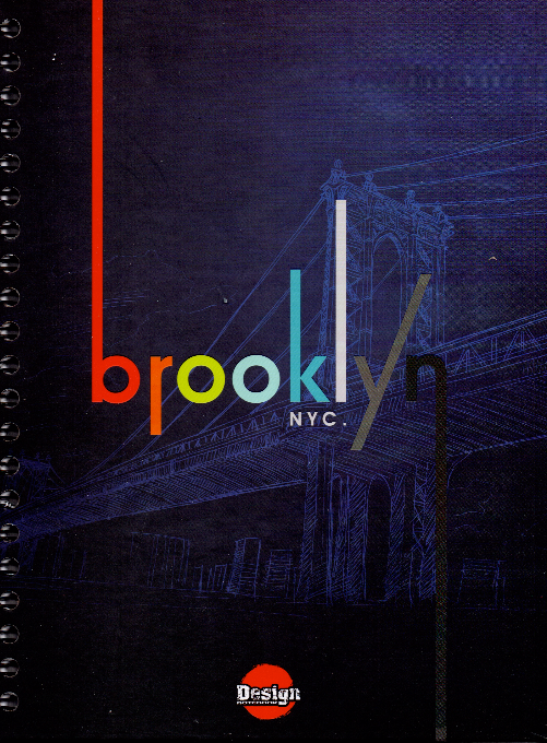 Cuaderno argollado grande 105 masculino cuadriculado pasta dura Brooklyn