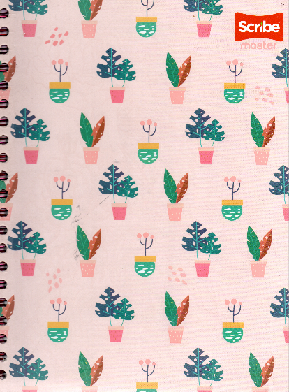 Cuaderno argollado grande 105 femenino cuadriculado pasta dura Master plants
