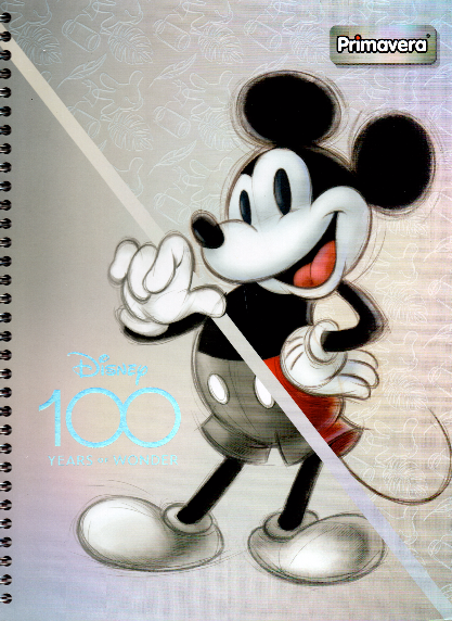 Cuaderno argollado grande 105 femenino cuadriculado pasta dura 100 years disney