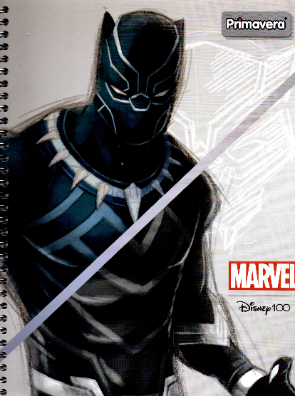 Cuaderno argollado grande 105 masculino cuadriculado pasta dura 100 years disney Black panter