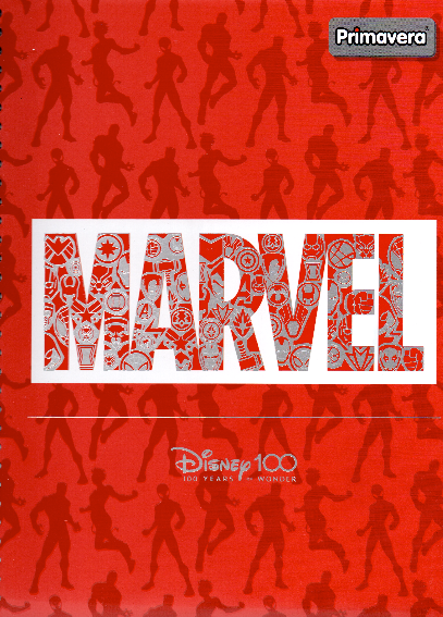 Cuaderno argollado grande 105 masculino cuadriculado pasta dura  Marvel