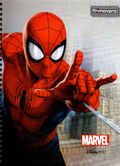 Cuaderno argollado grande 105 masculino cuadriculado pasta dura Spiderman