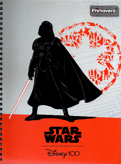 Cuaderno argollado grande 105 masculino cuadriculado pasta dura Star wars