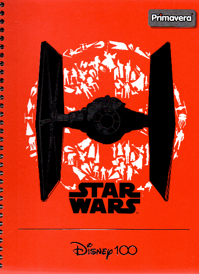 Cuaderno argollado grande 105 masculino cuadriculado pasta dura Star wars