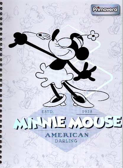 Cuaderno argollado grande 105 femenino cuadriculado pasta dura Minnie Mouse