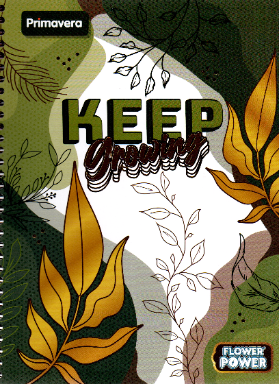 Cuaderno argollado grande 105 femenino cuadriculado pasta dura Keep growing