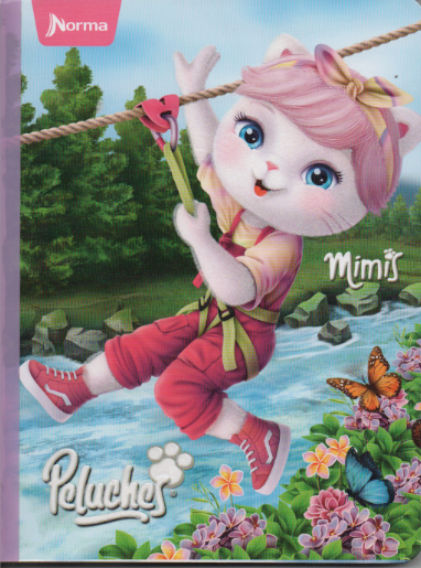 Cuaderno cosido rayado niña x 100 hojas Peluches Mimis Aventurera