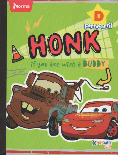 Cuaderno Ferrocarril tipo D 100 hojas Honk if you are with a Buddy