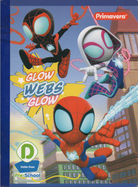 Cuaderno Ferrocarril tipo D 100 hojas Spidey Glow webs glow