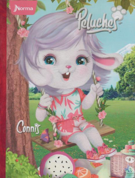 Cuaderno niña rayado 50 hojas Peluches Connis