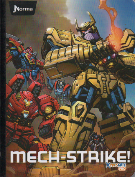 Cuaderno cosido rayado niño x 100 Mech strike