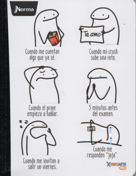 Cuaderno cosido rayado niño x 100 Meme Te amo