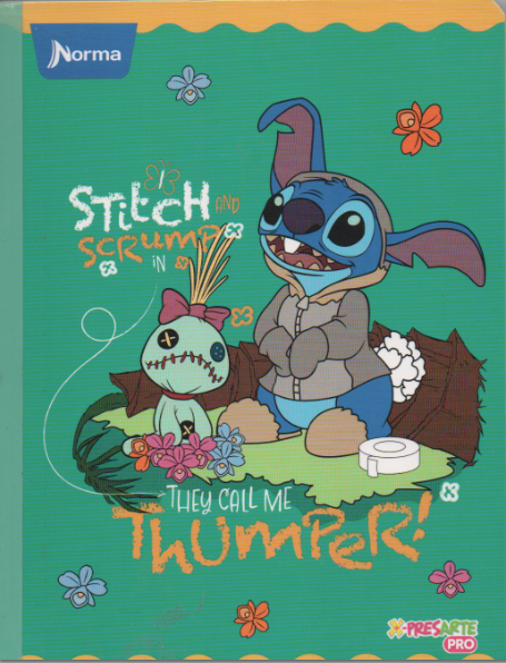 Cuaderno cosido Ferocarril niña x 100 hojas Stitch scrump in they call me thumper