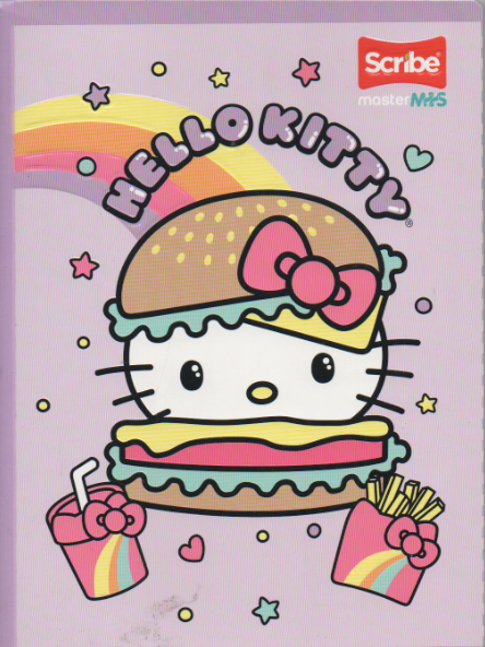 Cuaderno cosido Ferocarril niña x 100 hojas Hello Kitty Hamburguer